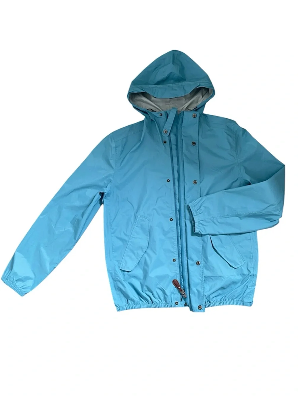 AIGLE Men’s Medium Blue Rain/Windbreaker Packable Travel Jacket M VGUC